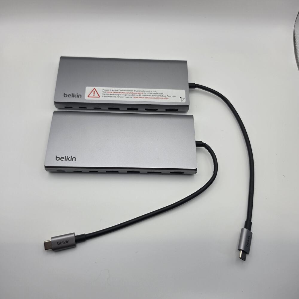 Lot of 2 Belkin INC015 USB-C 8-in-1 Dual Display Core Hub HDMI Ethernet PD Dock